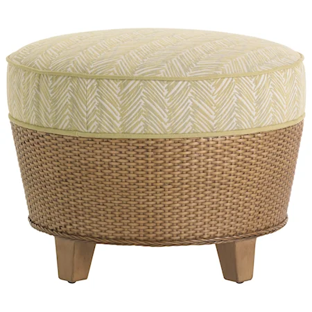 Lago Mar Round Rattan Ottoman